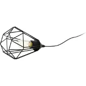 Eglo Tischlampe Tarbes, 1 flammige Vintage Tischleuchte im Retro Look, Nachttischlampe aus Stahl, Farbe: Schwarz, Fassung: E27, inkl. Schalter