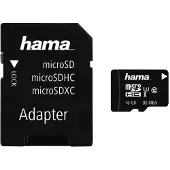 Hama microSDHC 16GB, 16 GB, MicroSDHC, Klasse 10, UHS-I, 80 MB/s, Schwarz