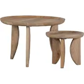 Vtwonen High Heels Beistelltische - Mangoholz - Natur - 2er Set