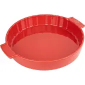 Peugeot Quicheform APPOLIA Keramik rund, 28 cm, Optimale Keramikform mit Seitengriffen für einen sicheren Halt der Speisen, Farbe: rot