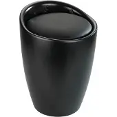 Wenko Hocker Candy Black matt, mit Wäschesack, Badhocker, mit abnehmbarem Wäschesammler Wenko Schwarz, Wäschesack: Schwarz
