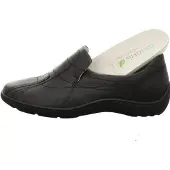 Waldlaufer Slipper in Weite H Henni 496504-172-001, Glattleder, Schwarz, ProAktiv Fußbett zum Wechseln 41