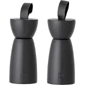 Bloomingville Hanif Salz- & Pfeffermühle, Schwarz, Gummibaumholz 2 Stk.