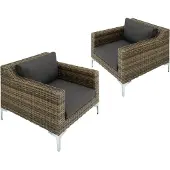 TecTake Modulares Aluminium Rattanset Villanova kein Aufbau