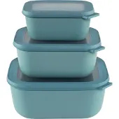 Mepal Set Multischüssel Cirqula rechteckig hoch 3-teilig (750+1500+3000 ml) - Nordic green