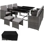 TecTake Rattan Sitzgruppe Malaga für 6 bis 10 Personen