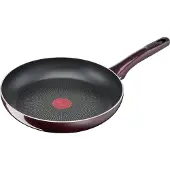 Tefal Bratpfanne Resist Intense, Antihaftversiegelung, weinrot, Mit Flame Protect-Technologie, Thermo-SignalTM und Emaille-Außenversiegelung, 1 Stück, 32 cm
