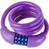 M-Wave 231069, Kabelschloss, Violett, Silikon, 4-stellige Kombination, 1000 mm, 1,2 cm