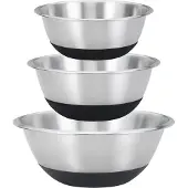 King Schüssel "Black Steel", 3 tlg., aus Edelstahl, für den täglichen Gebrauch