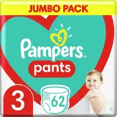 Pampers Hosen Windeln-Hosen, 3 Grösse, 62 Windeln, 6kg-11kg