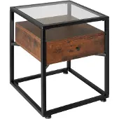 TecTake - nachtkast Preston - nachtkastje 43x45x54,5cm - industrieel donkerbruin - 404680