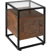TecTake - Nachtkastje Kidderminster 40x43x60,5cm - industrieel - donkerbruin - 404686