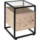 TecTake - Nachtkastje Kidderminster 40x43x60,5cm - industrieel - lichtbruin - 404687