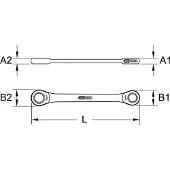 Ks Tools 503.4402 Ratschen-Doppelringschlüssel
