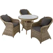 TecTake Aluminium Rattan Sitzgruppe Zürich wetterfest und UV-beständig