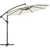 Songmics Sonnenschirm, Ampelschirm Ø 300 cm, mit Kurbel zum Öffnen und Schließen, Sonnenschutz, Gartenschirm, UV-Schutz bis UPF 50+, für Garten, Terrasse, rot GPU016R01