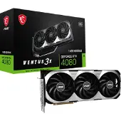 MSI VENTUS RTX 4080 16GB 3X OC, GeForce RTX 4080, 16 GB, GDDR6X, 256 Bit, 7680 x 4320 Pixel, PCI Express 4.0
