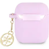 GUESS Gua2Lsc4Eu Hülse für Airpods 1/2 - lila Silikon Charme 4G Sammlung