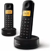 Philips D1602B/01 Haustelefon - DECT-Telefon - 2 Mobilteile - Schwarz