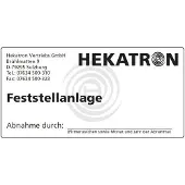 Hekatron Abnahmeschild FSA 3740888