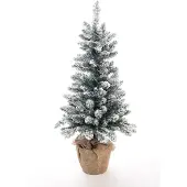 Evergreen Künstlicher Weihnachtsbaum inkl.Kunstschnee und LEDs Grün 90 cm