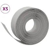 vidaXL Rasenkanten 5 Stk. Grau 10 m 20 cm Polyethylen