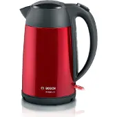 Bosch TWK3P424, 1,7 l, 2400 W, Grau, Rot, Edelstahl, Wasserstandsanzeige, Überhitzungsschutz