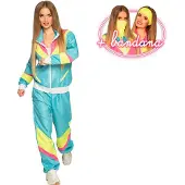 Muovijalelu Damen-Trainingsanzug "Eighties", türkis/neongrün/pink
