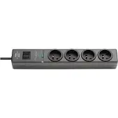 Brennenstuhl 3281856113145, 4 AC-Ausgänge, 2 m, Schwarz, Schwarz, Leistung, 230 V