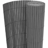 vidaXL Gartenzaun Doppelseitig PVC 90 x 300 cm Grau
