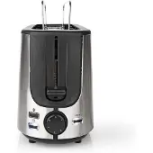 Nedis Toaster - 1 Langer Schlitz - Bräunungsstufen: 6 - Auftaufunktion - Aluminium