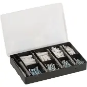 Bosch Fixier-Set 173-teilig, Bohrer, Dübel, Schrauben, Bits in handlicher Sortierbox.