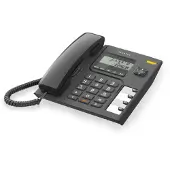 Alcatel T56, Analoges Telefon, Kabelgebundenes Mobilteil, Freisprecheinrichtung, Anrufer-Identifikation, Schwarz