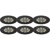 QAZQA 6er Set Bodenstrahler Schwarz inkl LED IP65 Solar Terry