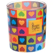 Magic Lights Hearts Candle In Glass 7.5 Cm Mehrfarbig