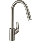 Hansgrohe Focus Spültischmischer edelstahl-opt. mit Ausziehbrause