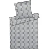 Elegante Mako-Satin-Bettwäsche-Garnitur Piazza Farbe Silbergrau Größe 155x220cm+80x80