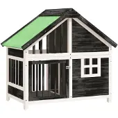 vidaXL Hundehütte Grau 96x60,5x87 cm Massivholz Kiefer
