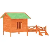 vidaXL Hundehütte Braun 159x120x88,5 cm Massivholz Kiefer