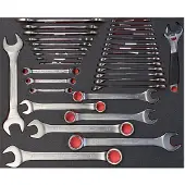 Bahco Fit&Go 3/3 Schaumstoffeinlage, Satz Rollgabelschlüssel/Ring-Maulschlüssel/Doppelmaulschlüssel - 34-tlg.