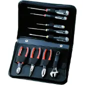 Bahco Werkzeugtasche, Zange, Rollgabelschlüssel, Schraubendreher, 7-tlg.