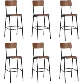 vidaXL Barhocker 6 Stk. Massives Sperrholz Stahl