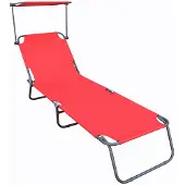 Hioshop Sonnenliege Liegestuhl mit Sonnendach