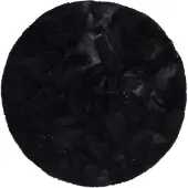 Pergamon Luxus Super Soft Fellteppich Plush Rund Schwarz 120x120cm