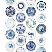 Studio Ditte Tapete Porzellan Blaue Teller