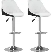 vidaXL Barhocker 2 Stk. Weiß und Schwarz Kunstleder