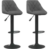 vidaXL Barhocker 2 Stk. Dunkelgrau Samt