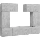 vidaXL 6-tlg. TV-Schrank-Set Betongrau Holzwerkstoff