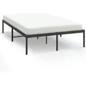 vidaXL Bettgestell Metall Schwarz 135x190 cm