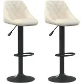 vidaXL Barhocker 2 Stk. Creme Samt
